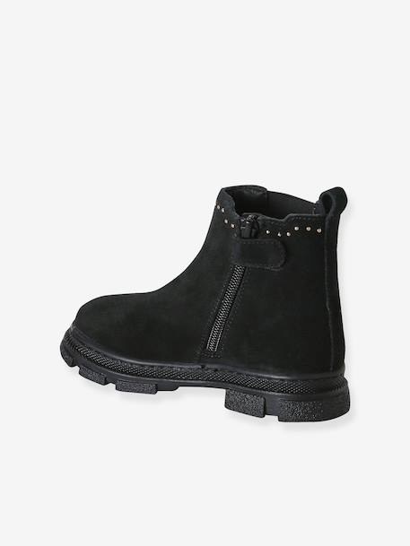 Boots fille cuir zippées noir 3 - vertbaudet enfant 