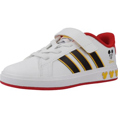 Basket garçon grand court mickey Blanc+Blanc white 4 - vertbaudet enfant 