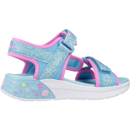 Sandales enfant fille en textile légère confortable Bleu+Bleu blmt+Violet lvmt 1 - vertbaudet enfant 