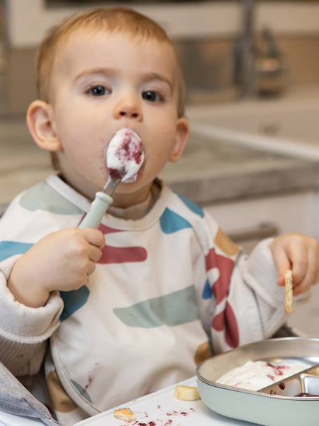 Set 3 couverts d'apprentissage inox airy green+old pink+rose+vert 15 - vertbaudet enfant 