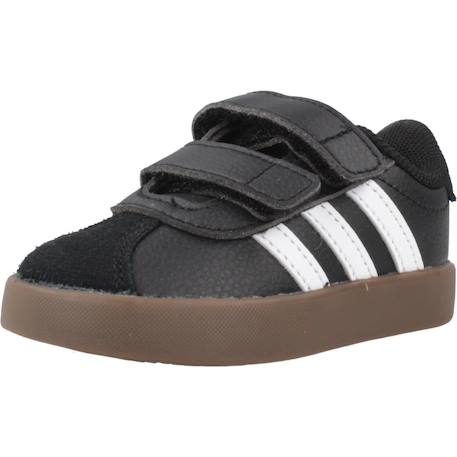 Baskets garçon en cuir à scratch court Noir+Noir black 4 - vertbaudet enfant 