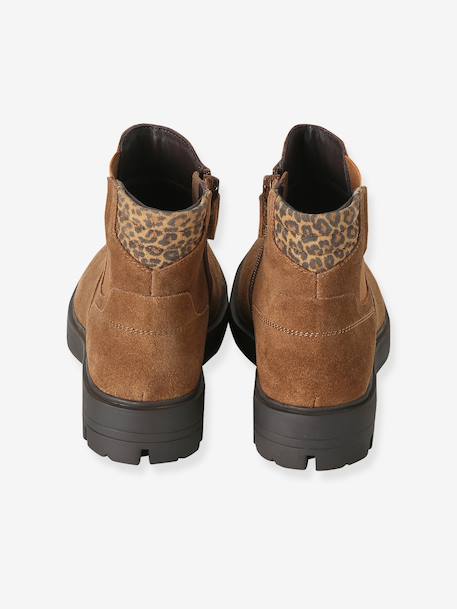 Boots fille cuir zippées marron 4 - vertbaudet enfant 