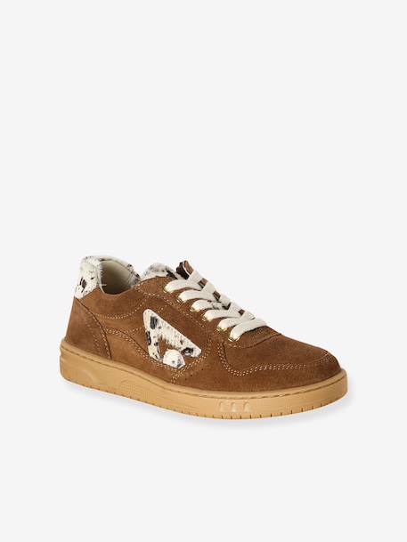 Baskets fille cuir à lacets beige+marron 6 - vertbaudet enfant 