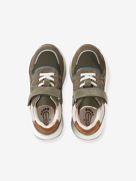 Baskets garçon cuir à scratch kaki+marine 4 - vertbaudet enfant 