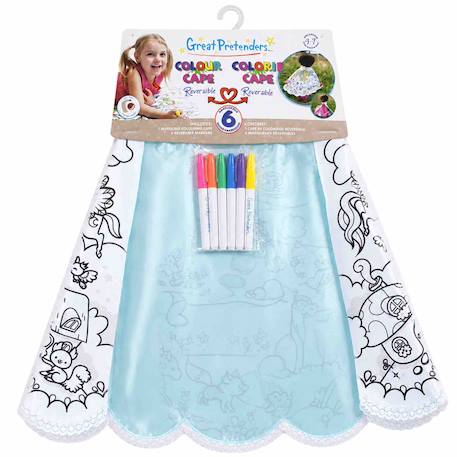 Cape à colorier réversible princesse Turquoise 5 - vertbaudet enfant 