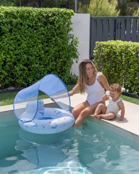 Bouee bebe avec siege et protection contre le soleil - piscine Bleu 2 - vertbaudet enfant 