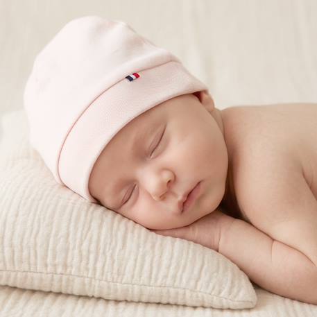 Bonnet de naissance en coton ultra doux Beige+Blanc+Bleu+Écru+Rose+Vert 14 - vertbaudet enfant 