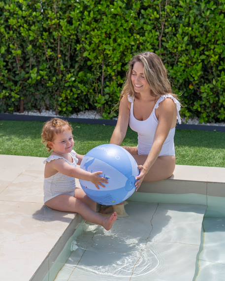 Balle gonflable enfant pour plage et piscine Bleu+Multicolore+Rose 2 - vertbaudet enfant 