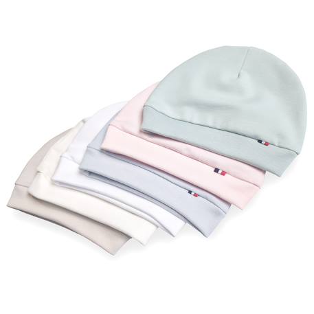 Bonnet de naissance en coton ultra doux Beige+Blanc+Bleu+Écru+Rose+Vert 3 - vertbaudet enfant 