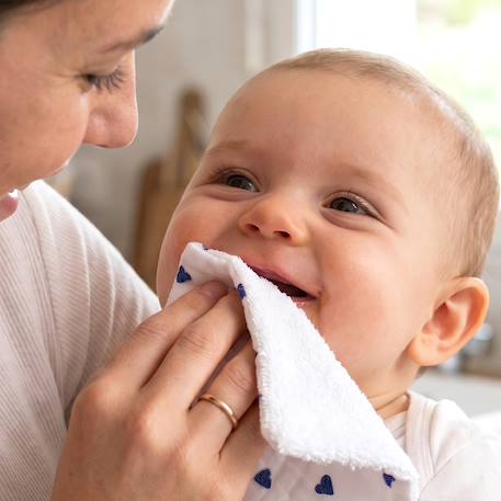 Lingettes bébé lavables 8 pièces lovio Imprimé coeurs 3 - vertbaudet enfant 