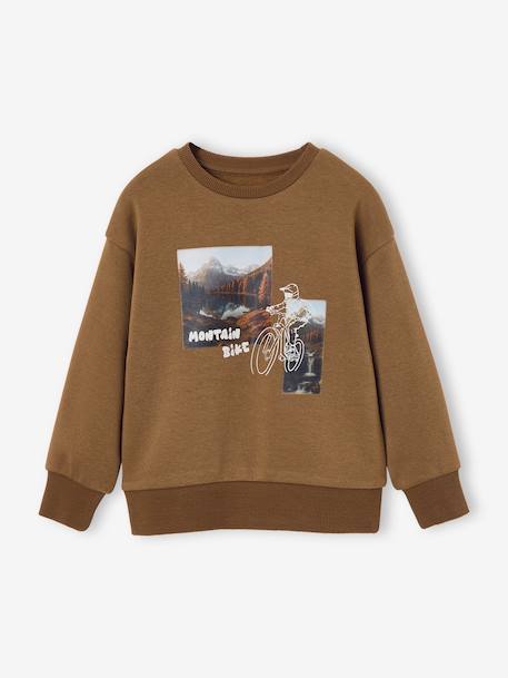 Sweat garçon col rond noisette 2 - vertbaudet enfant 