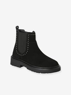 Chaussures-Boots fille cuir zippées