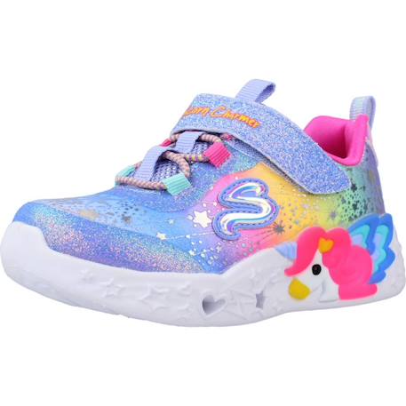 Baskets bébé fille légère Bleu+Multicolore violet 4 - vertbaudet enfant 