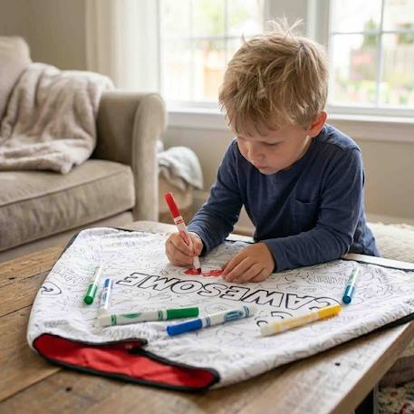 Cape à colorier réversible super héros Rouge 4 - vertbaudet enfant 