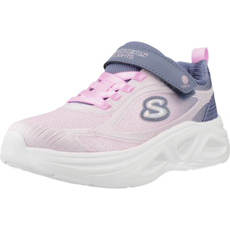 Baskets enfant fille en tricot souple Rose+Violet et aqua 4 - vertbaudet enfant 