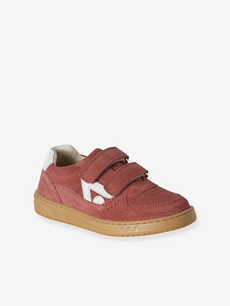 Baskets enfant fille cuir à scratchs vieux rose 1 - vertbaudet enfant 