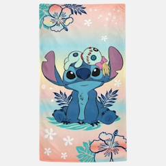 Linge de maison et décoration-Linge de bain-Serviette de plage enfant à motif personnage coloré lilo & stitch