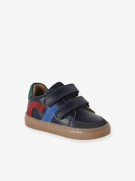Baskets bébé garçon cuir à scratchs écru+lot blanc+marine 12 - vertbaudet enfant 