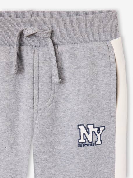 Jogging garçon bande côté bordeaux+gris chiné+rouge+vert 7 - vertbaudet enfant 