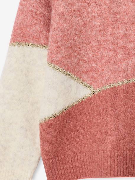 Pull fille manches longues olive+rose poudré 6 - vertbaudet enfant 