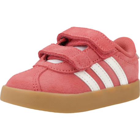 Basket bébé fille en cuir court velcro Rose vif 4 - vertbaudet enfant 