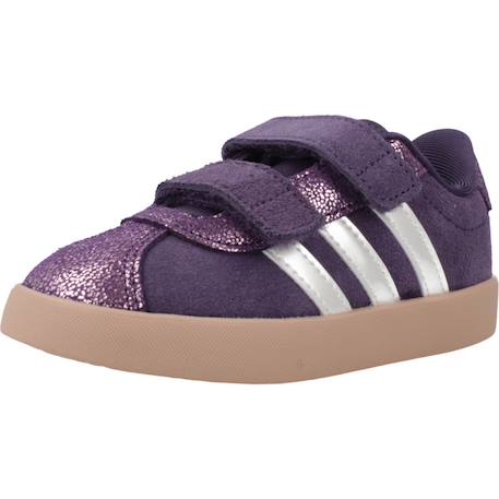 Baskets fille en cuir à scratch court Violet 4 - vertbaudet enfant 