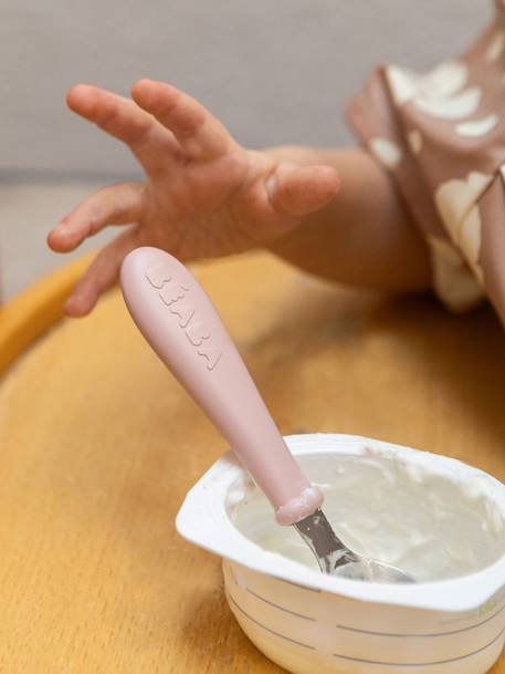 Set 3 couverts d'apprentissage inox airy green+old pink+rose+vert 12 - vertbaudet enfant 