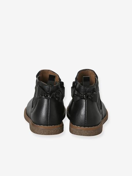 Chaussures premiers pas bébé boots cuir jaune d'or+noir 10 - vertbaudet enfant 