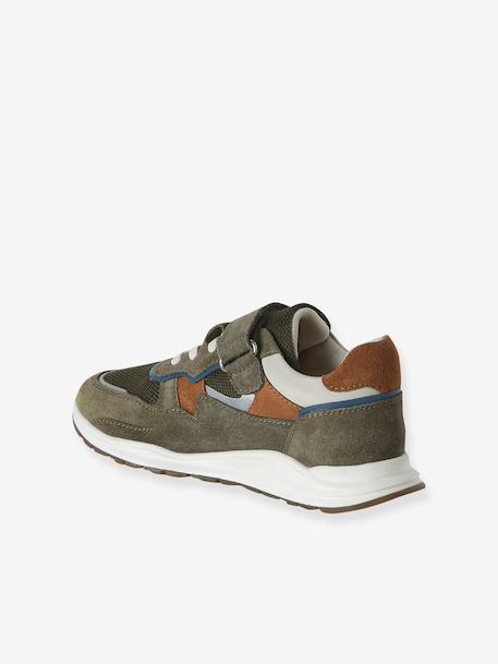 Baskets garçon cuir à scratch kaki+marine 3 - vertbaudet enfant 