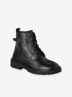 -Boots fille cuir à lacets et zip