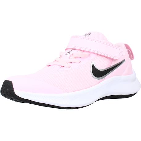 Baskets enfant fille en textile Noir+Rose vif 10 - vertbaudet enfant 