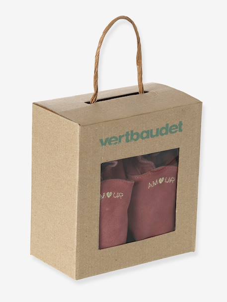 Chaussons bébé cuir souple blanc imprimé+bleu nuit+lot rose+or+rose imprimé+rose poudré+vieux rose 40 - vertbaudet enfant 
