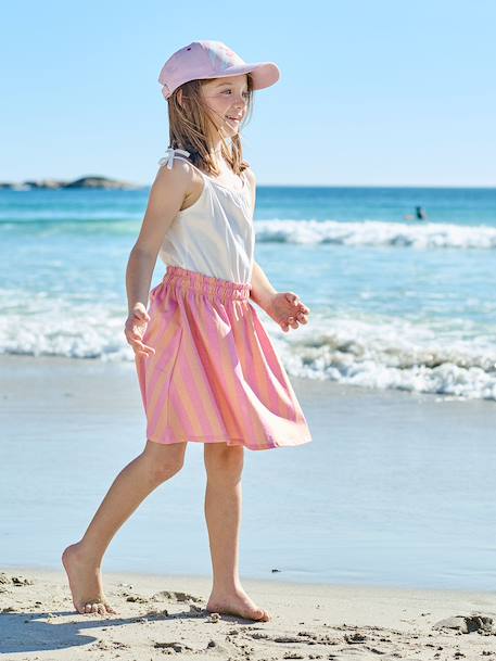 Robe filles fines bretelles marine+vieux rose 4 - vertbaudet enfant 