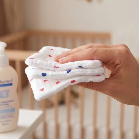 Lingettes bébé lavables 8 pièces lovio Imprimé coeurs 4 - vertbaudet enfant 