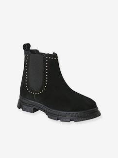 -Boots fille cuir zippées