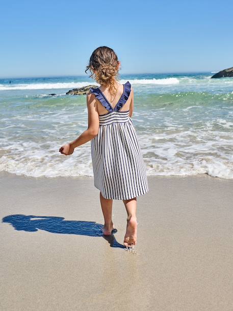 Robe fille sans manches marine+vieux rose 5 - vertbaudet enfant 