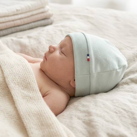 Bonnet de naissance en coton ultra doux Beige+Blanc+Bleu+Écru+Rose+Vert 17 - vertbaudet enfant 