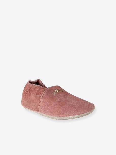 Chaussons bébé cuir souple blanc imprimé+bleu nuit+lot rose+or+rose imprimé+rose poudré+vieux rose 39 - vertbaudet enfant 