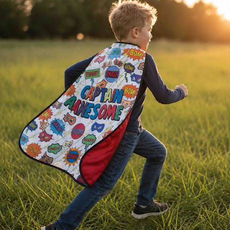 Cape à colorier réversible super héros Rouge 1 - vertbaudet enfant 