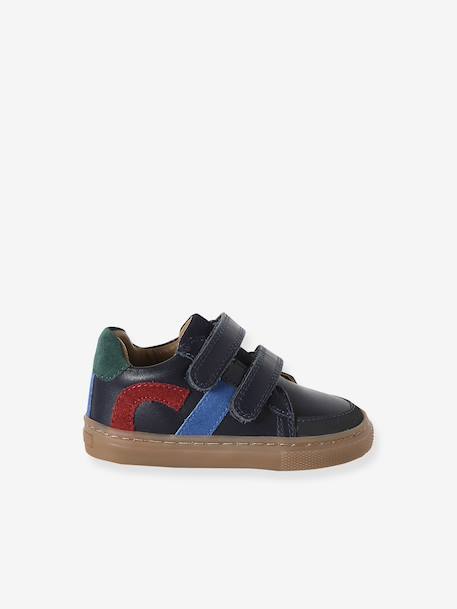Baskets bébé garçon cuir à scratchs écru+lot blanc+marine 13 - vertbaudet enfant 