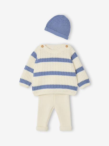 Ensemble 3 pièces naissance garçon bleu 1 - vertbaudet enfant 