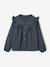 Chemise manches longues fille bleu ardoise+rose poudré+vanille 2 - vertbaudet enfant 