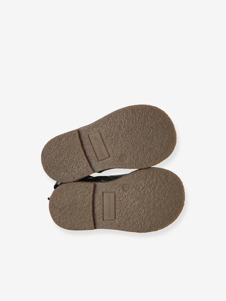 Chaussures premiers pas bébé boots cuir jaune d'or+noir 12 - vertbaudet enfant 