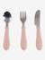 Set 3 couverts d'apprentissage inox airy green+old pink+rose+vert 14 - vertbaudet enfant 