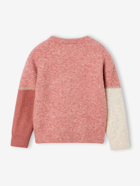 Pull fille manches longues olive+rose poudré 5 - vertbaudet enfant 