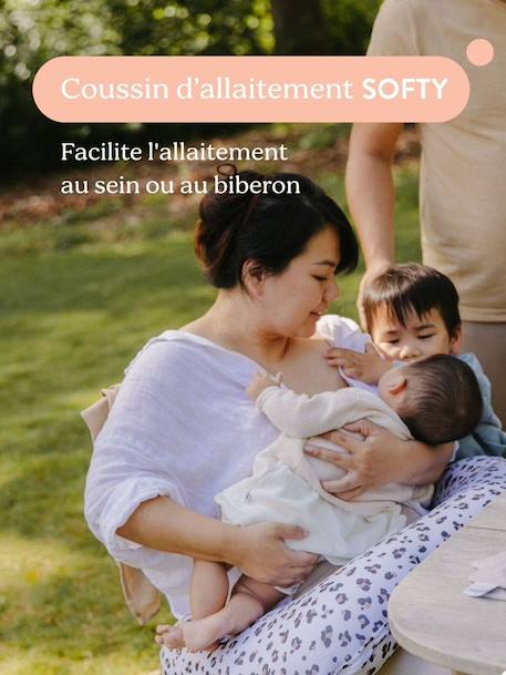 Coussin d'allaitement Softy Tetra beige+beige imprimé+vert 8 - vertbaudet enfant 