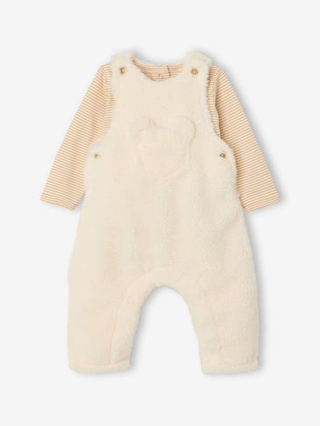 Ensemble salopette et body bébé garçon vanille 1 - vertbaudet enfant 