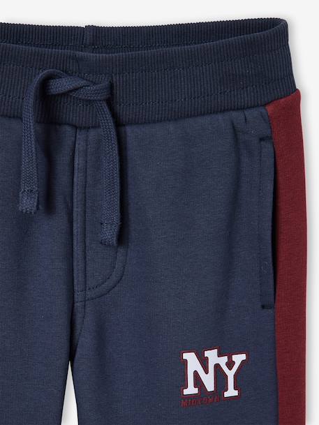 Jogging garçon bande côté bordeaux+gris chiné+rouge+vert 3 - vertbaudet enfant 
