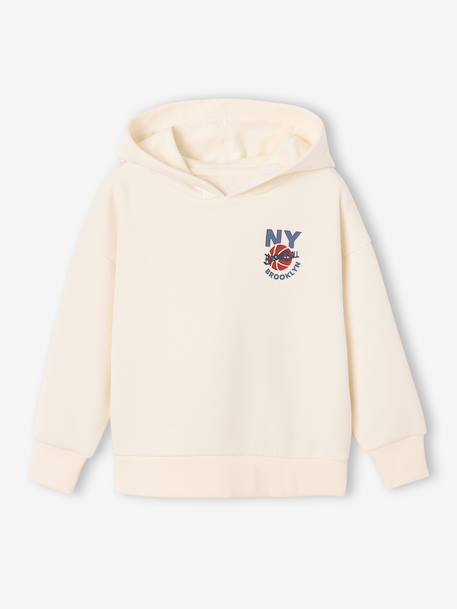 Sweat à capuche garçon écru 1 - vertbaudet enfant 