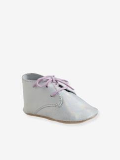 Chaussures-Chaussures bébé 17-26-Chaussons-Chaussons de parc cuir souple bébé fille